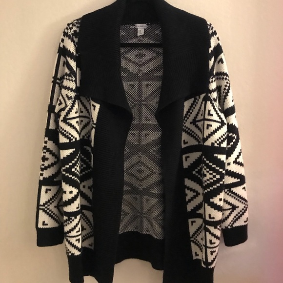 Paraphrase Sweaters - PARAPHRASE Sweater Black  white Designs Sz 1X